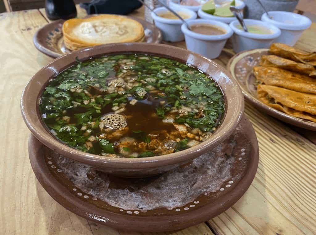 consome soup birria tacos y consome playa del carmen mexico
