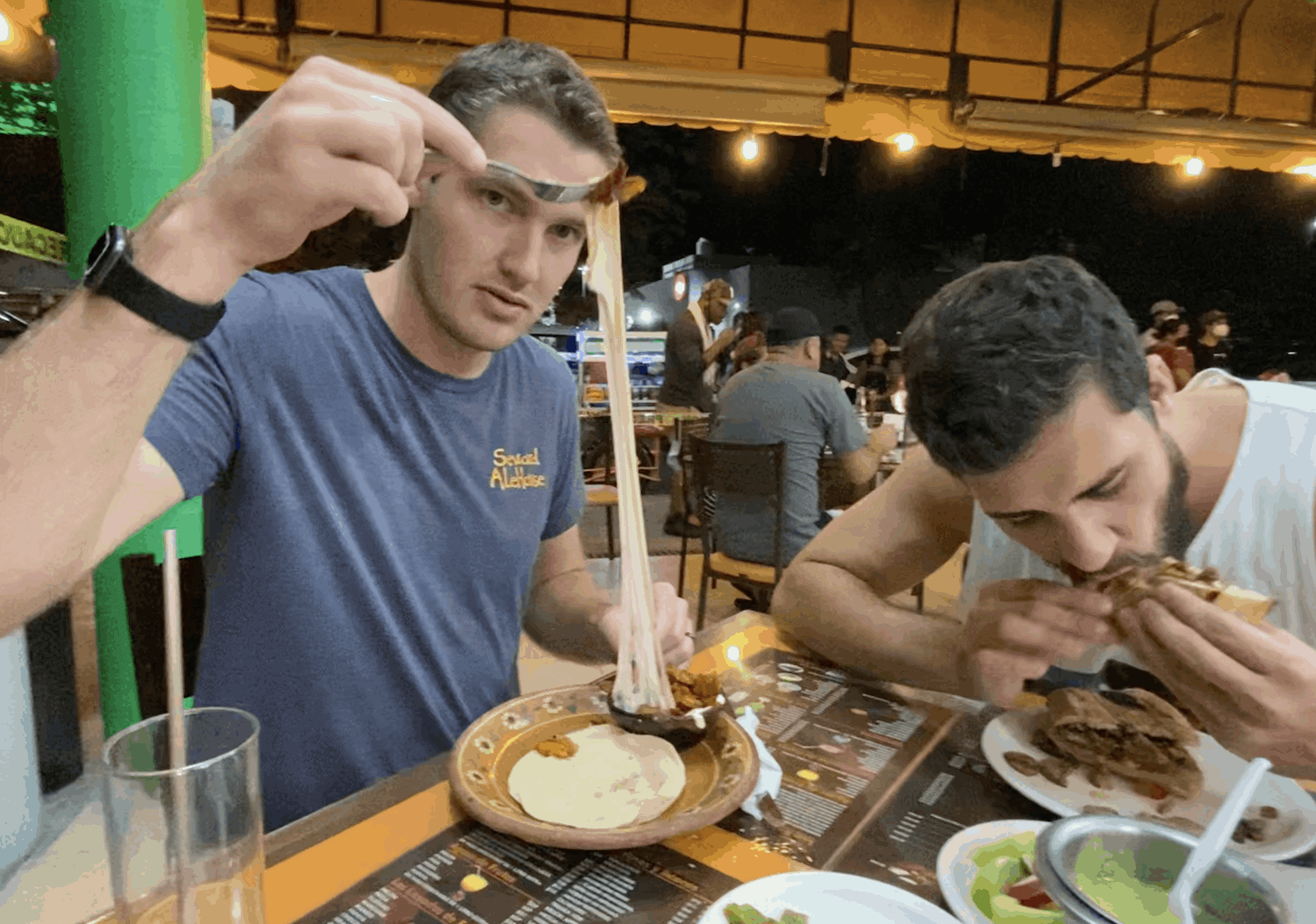 matthew cheesy tacos el fogon playa del carmen