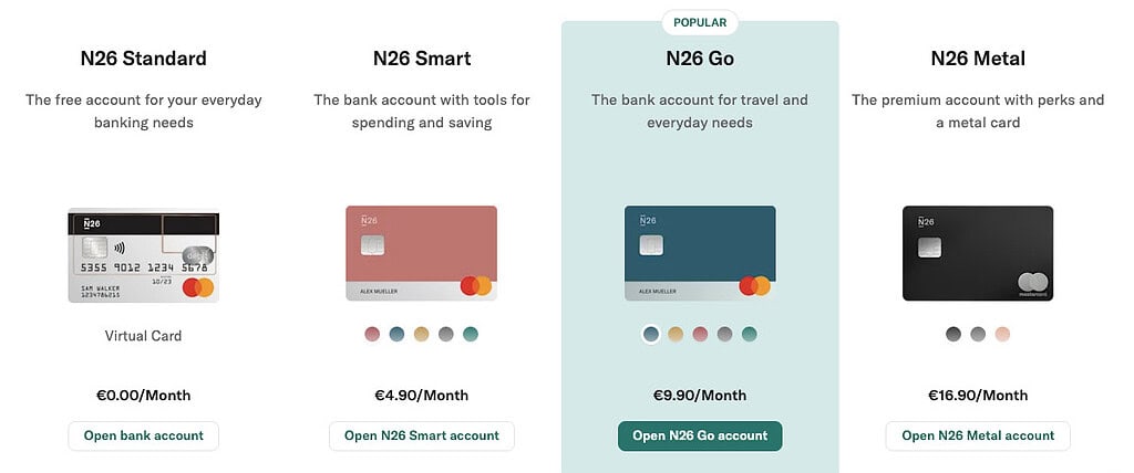 n26 bank accounts