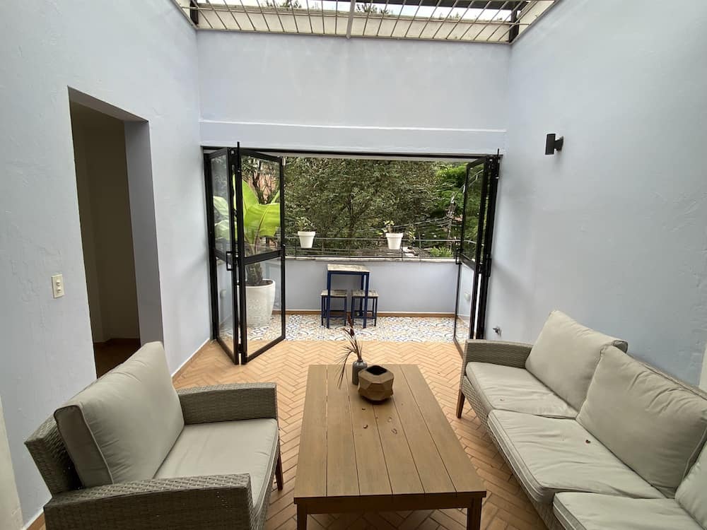 living area vecino coliving