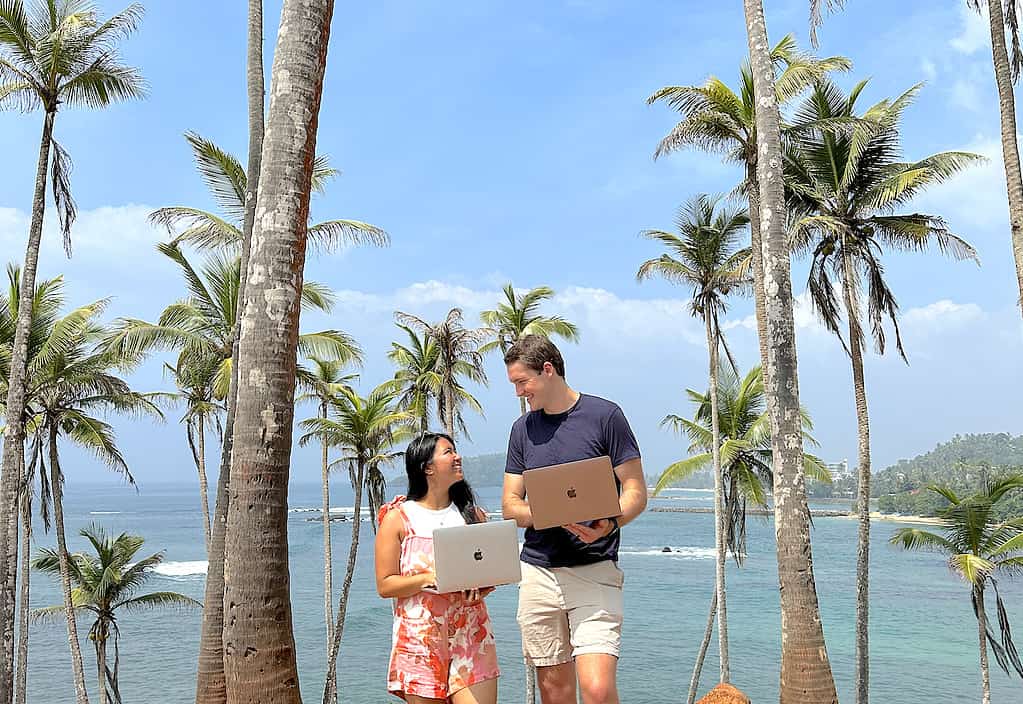 two tickets anywhere digital nomad couple