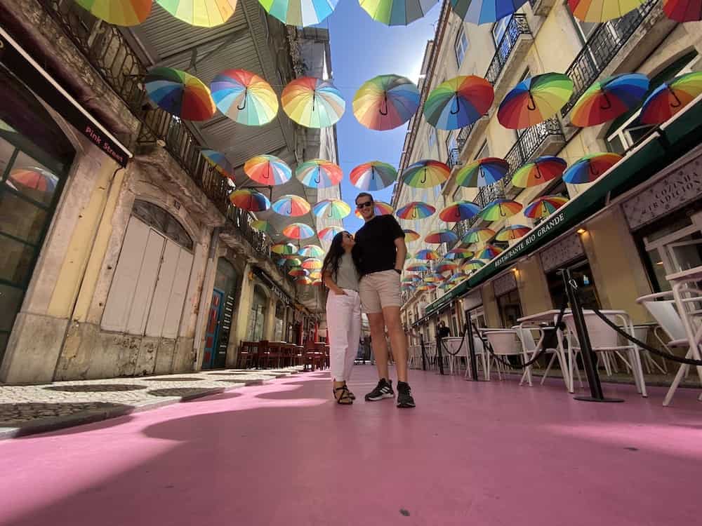 cais do sodre pink street lisbon