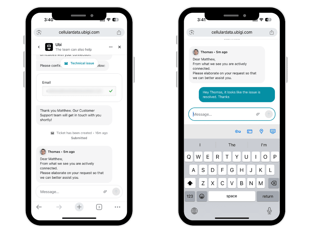 11 minute response ubigi live chat