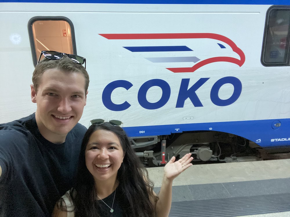 Matthew And Ashley Riding Coko Train From Belgrade